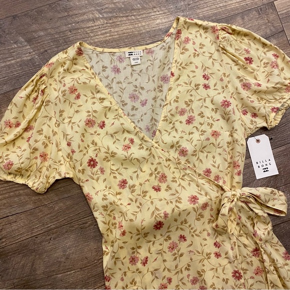 Billabong Sunlit Floral Mini Wrap Dress - Picture 5 of 14